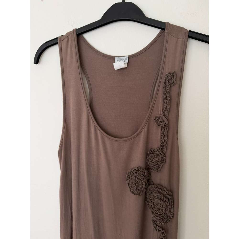 Charming Charlie Sleeveless Tunic Top Embellised Size L Made USA